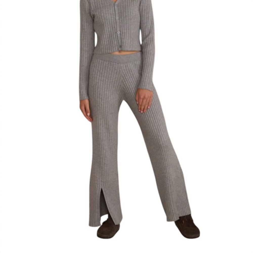 NEW RYLEE + CRU girl's ribbed knit pant in dusty blue